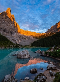 The calm after the storm at Lago di Sorapis Italy 