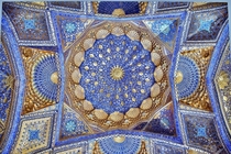 The ceiling of Aksaray mausoleum in Samarkand Uzbekistan 