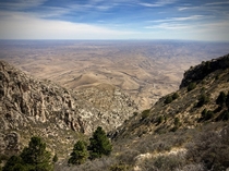 The Chihuahuan Desert from Guadalupe Peak Guadalupe Mountains National Park Texas 