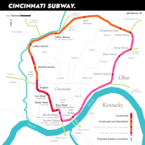 The Cincinnati subway was partially built  years ago and never ran a single train I drew a map of it 