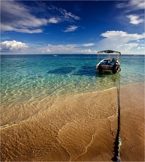 The clear waters of the Celebes Sea Mabul Island Malaysia 