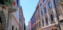 The colorful houses and narrow streets in the old part of Ljubljana Slovenia 
