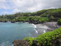 The colors here are so intense Black Sand Beach in Hana Maui   x 
