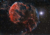 The Elusive Jellyfish Nebula which is part of a bubble-shaped supernova remnant 