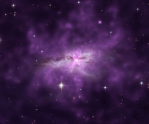 The enormous cloud of hot gas surrounding two large colliding galaxies called NGC  