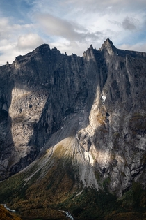 The epic Trollveggen Troll Wall in Romsdalen Norway 