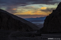 The fading sun inside Death Valley California 