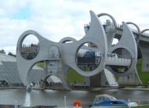 The Falkirk Wheel a rotating boat lift in Central Scotland 