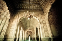 The fantastic designs inside the The Badshahi Mosque or the Kings Mosque in Lahore 
