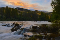 The fast-flowing Clutha River New Zealand 