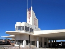 The Fiat Tagliero Building in Asmara capital of Eritrea a Futurist-style service station completed in  and designed by the Italian architect Giuseppe Pettazzi 