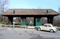 The Former Greenwich Tollbooth on the Merritt Parkway Now a museum piece in Stratford CT