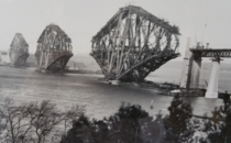The Forth Railway Bridge under construction s Scotland Its still the worlds second longest cantilever span to this day