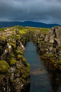 The Gap between the North American and Eurasian Tectonic Plates ingvellir National Park Iceland 