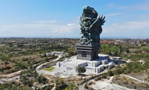 The Garuda Wisnu Kencana statue in Bali measuring  feet  meters The copper-and-steel monument of Lord Vishnu riding on the mythical bird Garuda opened in September 