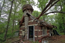 The Gingerbread House from the abandoned Enchanted Forest amusement park in Ellicott City Maryland 