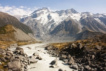 The glacial Hooker River Mt Cook New Zealand 