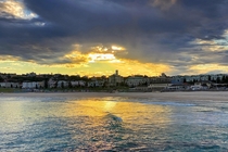 The golden reflection on the water at North Bondi Beach  OC