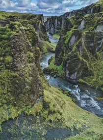 The Gray and the Green Fjarrgljfur Canyon Iceland 