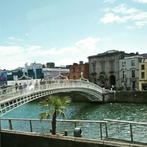 The Hapenny Bridge in Dublin Ireland 