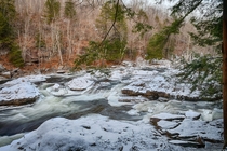 The Haystacks of Loyalsock Creek covered in snow - Pennsylvania Wilds - 