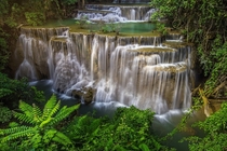 The Huai Mae Khamin Waterfall Thailand  by KitchaKron Sonnoy