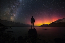 The Incredible New Zealand Night Sky Milky Way and Aurora in a single exposure 