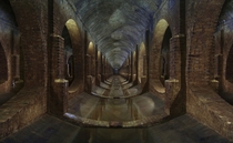 The interior of a Victorian-era underground reservoir in London  Photographed by Matt Emmett
