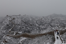 The Jinshanling Great Wall covered with snow on November   in Luanping County China ChinaFotoPress 