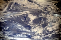 The Kavir Desert in Iran looks like cloud patterns on Jupiter from space
