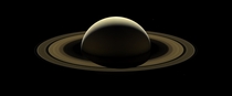 The last full natural-color image of Saturn taken by the Cassini spacecraft before its dramatic plunge into the planets atmosphere looks like a simple D model