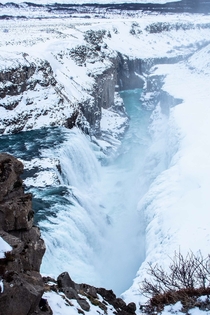 The magnificent Gullfoss waterfall in springtime 