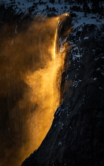 The Magnificent Horsetail Fall or Firefall Yosemite CA 
