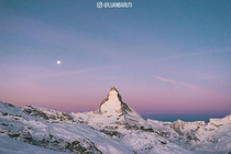 The Matterhorn just before sunrise Switzerland 