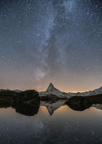 The Matterhorn perfectly aligns with the Milky Way 