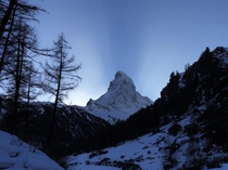 The Matterhorn splitting the sunrise 