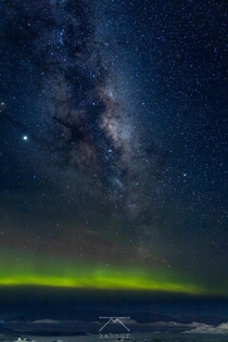 The Milky Way and Aurora Australis as seen from Ross Island Antarctica winter   kahmurcom
