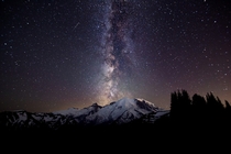 The Milky Way over Mt Rainier  photo by Ryan Sullivan