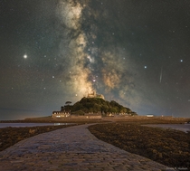 The Milky Way over St Michaels Mount Image Credit Simon R Hudson