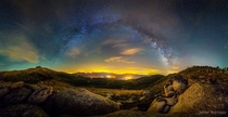 The Milky Way over the Valley of the Five Towns - Avila Province Spain  by Javier Martinez Moran 
