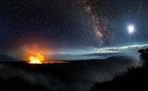 The Milky Way photographed over the Kilauea Volcano Hawaii September 
