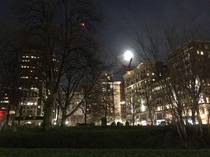 The moon over the Central Burying Ground Boston 