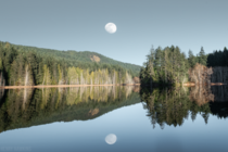 The Moon Rising over Trout Lake Sunshine Coast BC Canada  henryhawkins