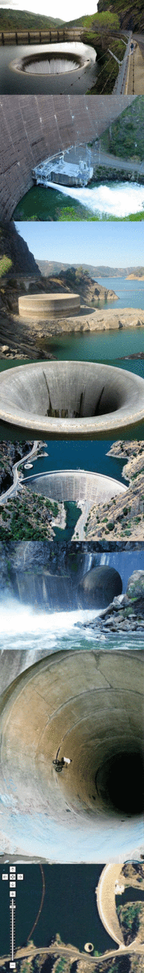 The Morning Glory Spillway one of the largest drains on Earth designed to handle a maximum of  gallons of water per second 
