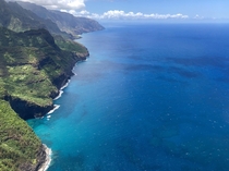 The Na Pali Coast and its reefs Kauai Hawaii 
