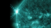 The NASA Solar Dynamics Observatory Little SDO sees a mid-level solar flare peaking at  pm EST on Nov  