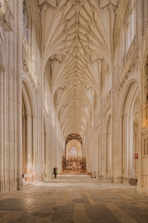 The nave inside Winchester Cathedral England 