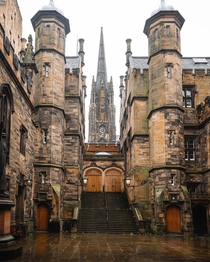 The neo-gothic architecture of New College University of Edinburgh Edinburgh Scotland