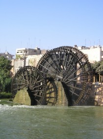 The Norias of Hama Syria originally built in the th-century to irrigate farmland 