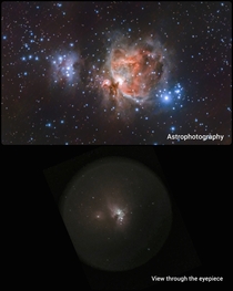 The Orion Nebula astrophotography vs visual astronomy 